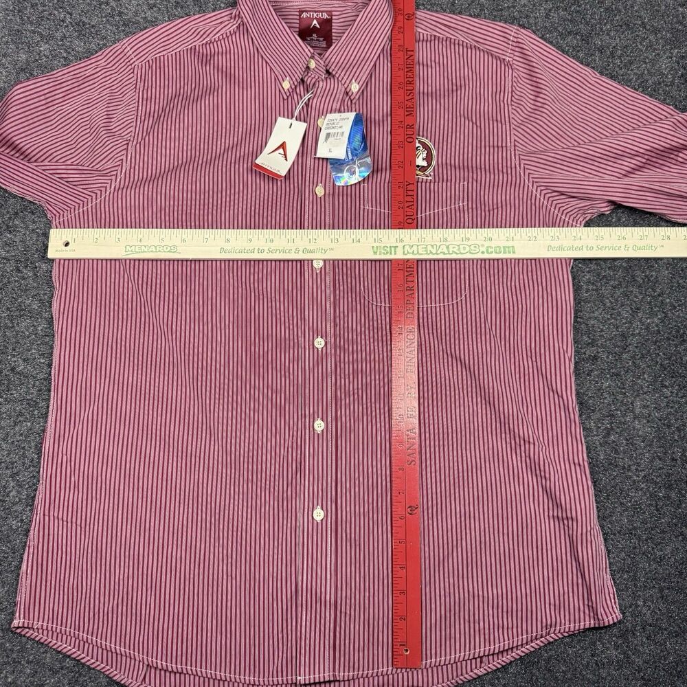Antigua FSU Florida State Seminoles Long Sleeve Red Dress Shirt Striped Mens XL - Picture 4 of 6